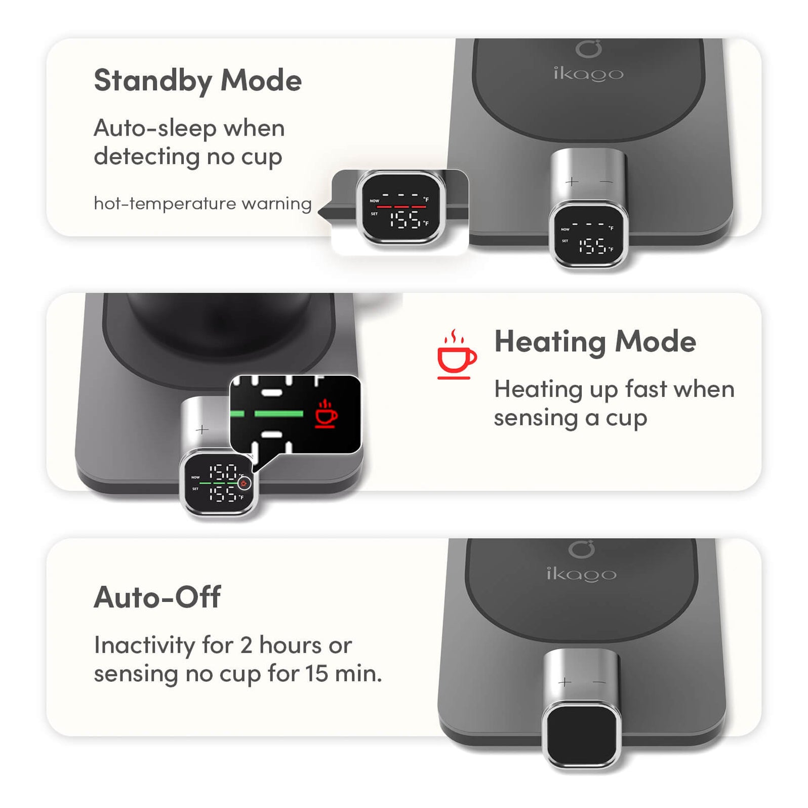 Heated Coaster Coffee Warmer smart & precise ikago